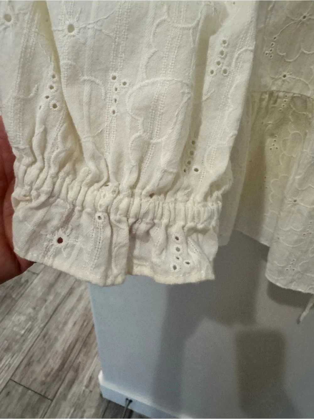 Madewell Eyelet Wrap Peplum Top